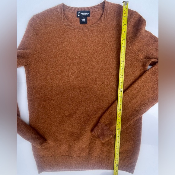 C by Bloomingdales Cashmere Sweater Medium Brown Crewneck 100 Percent Cashmere - Picture 5 of 6